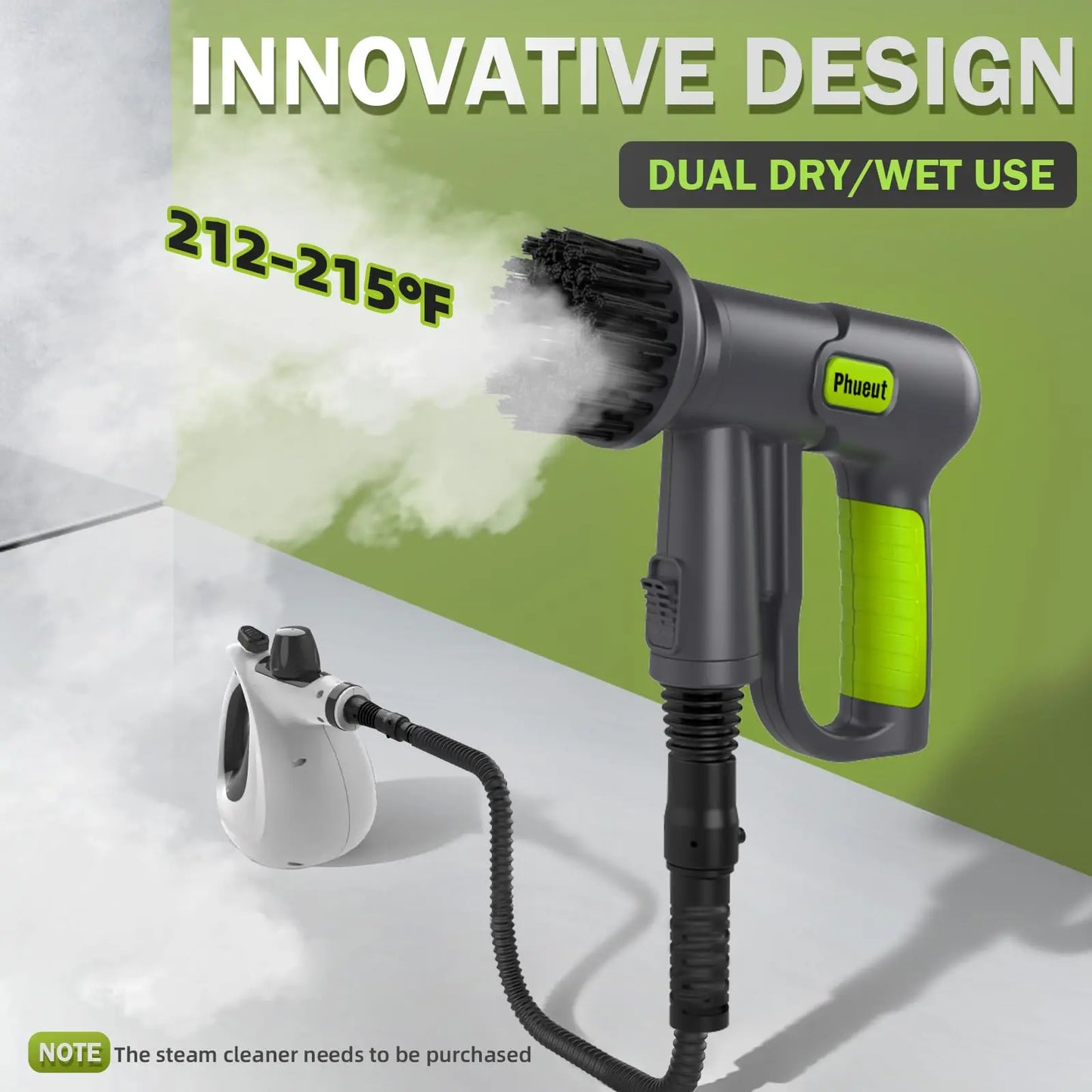 Cleanpro Pressurized Handheld Steam Cleaner & Rechargeable Spin Scrubber – Powerful, Portable Cleaning for Every Surface